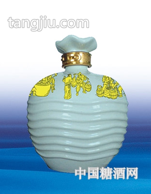 陶瓷酒壇波浪瓶（銀青色）2500ml