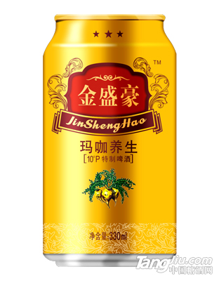 金盛豪瑪咖養(yǎng)生啤酒10度330ml易拉罐裝啤酒