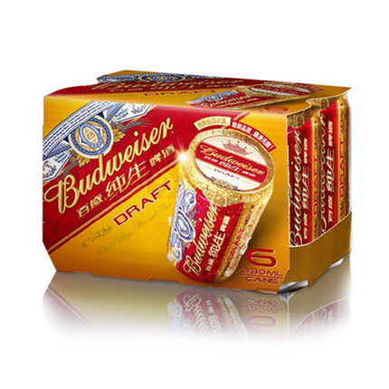 供應(yīng)Budweiser/百威啤酒 8度小麥純生330ml*6聽/組