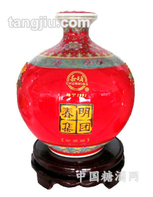 5L景泰藍(lán)國花牡丹壇米酒