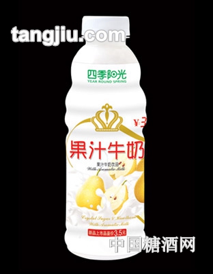 四季陽(yáng)光果汁牛奶梨味600ml