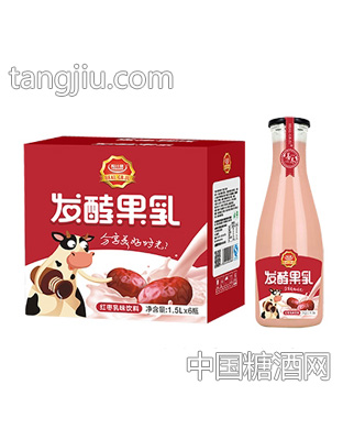 粒汁健發(fā)酵果乳紅棗乳味飲料1.5LX6瓶