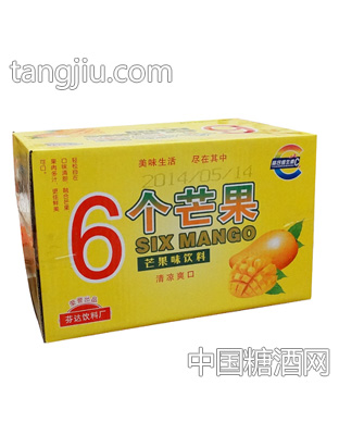 唐人福6個(gè)芒果果味飲料箱裝