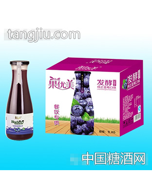 果優(yōu)美益生菌發(fā)酵藍莓汁1Lx6瓶